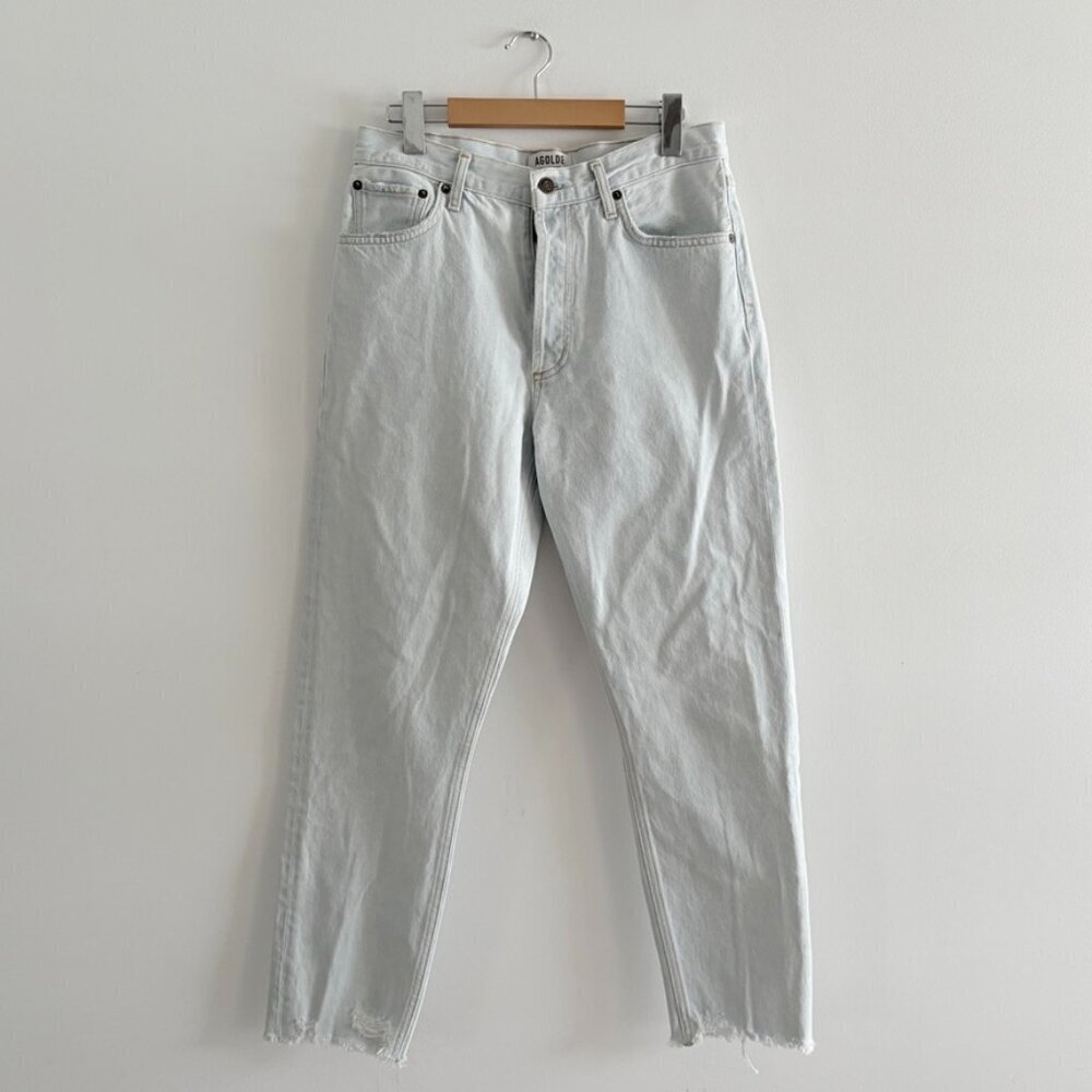 Agolde Light Wash Straight Leg High Waist Denim Jeans Size 29